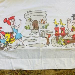 Hanna Barbera Vintage Flintstone Top Twin Sheet Made in USA